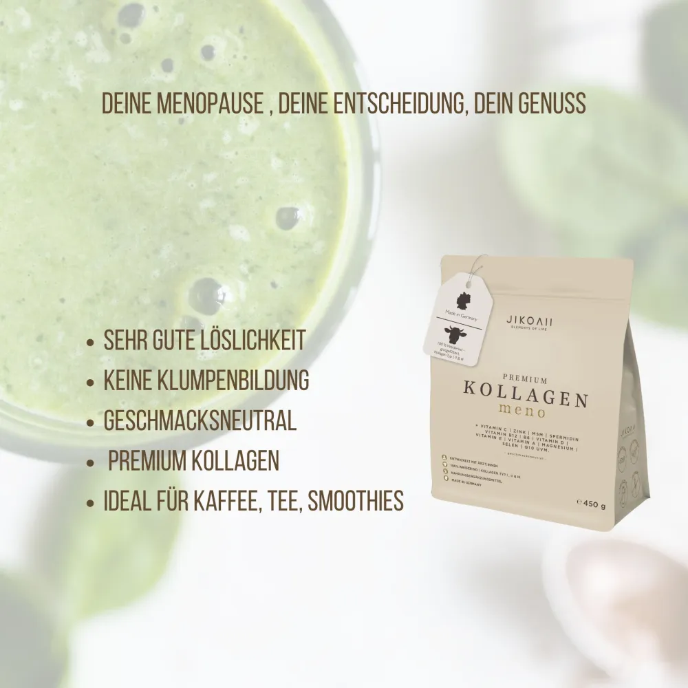 JIKOAII Kollagenpulver MENO - Kollagen mit Coenzym Q10, Zink, Spermidin & MSM - Menopausekomplex> Clearance