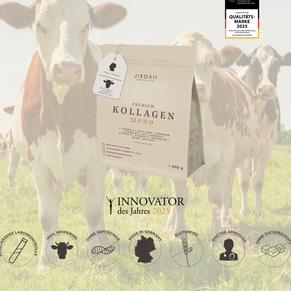 JIKOAII Kollagenpulver MENO - Kollagen mit Coenzym Q10, Zink, Spermidin & MSM - Menopausekomplex> Clearance