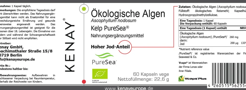 JOD Ökologische Algen-Ascophyllum nodosum - Kelp PureSea® | KENAY®> Online