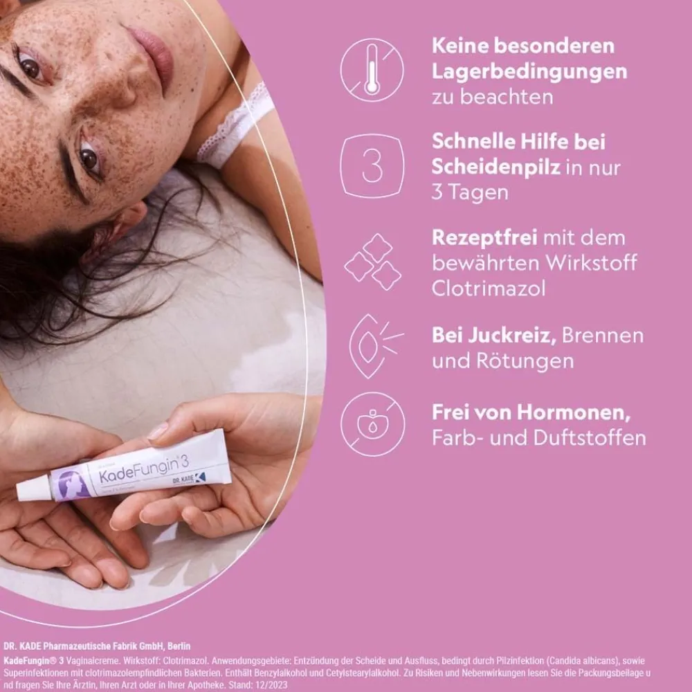 3 Vaginalcreme - bei Scheidenpilz, besonders für Frauen mit trockener Scheide>KadeFungin Sale