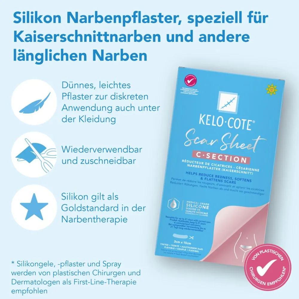 ® Silikon-Narbenpflaster Kaiserschnitt>KELO-COTE New