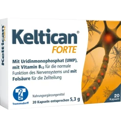 Keltican® forte Kapseln mit Uridinmonophosphat (UMP), Vitamin B12 und Folsäure zur Unterstützung der Nervenregeneration - Jetzt 10% mit dem Code dermapharm10 sparen*|Keltican forte