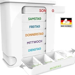 Kerpers® Pillendose 7 Tage mit je 4 Fächer „Basic“ bunt><noscript><img width=