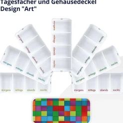 Kerpers® Pillendose 7 Tage mit je 4 Fächer „Basic“ bunt><noscript><img width=