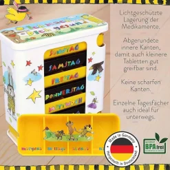 Kerpers® Pillendose 7 Tage mit je 4 Fächer „Basic“ Janosch><noscript><img width=