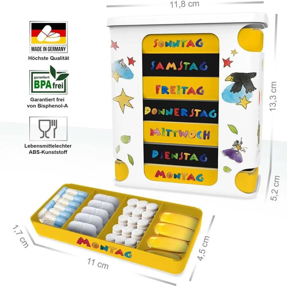 Kerpers® Pillendose 7 Tage mit je 4 Fächer „Basic“ Janosch> Best