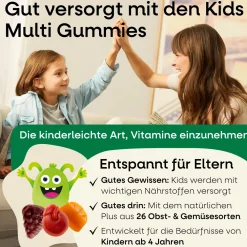 Kids Multi Gummies I Multivitamin für Kinder ab 4 Jahren I 14 Nährstoffe I Orangen-, Trauben-, Ki...>Nature's way