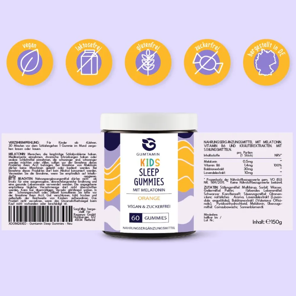 Kinder Sleep Gummies mit Melatonin | Gumtamin>