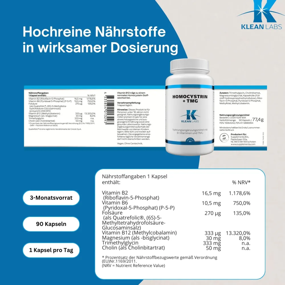 Klean Labs Homocystrin + TMG| Online