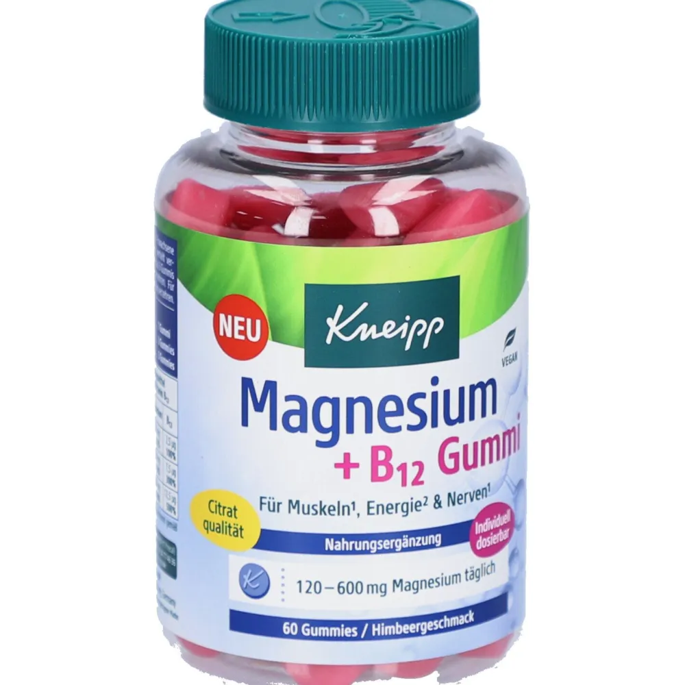 Kneipp Magnesium + B12 Gummies mit Himbeergeschmack| Outlet