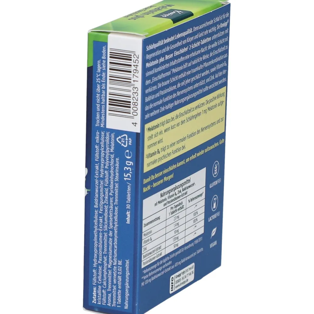 Kneipp Melatonin plus 2,0 mg – für besseres Einschlafen| Hot
