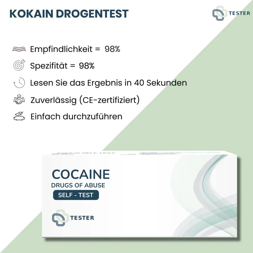 Kokain Drogentest (Urin)|TESTER Hot