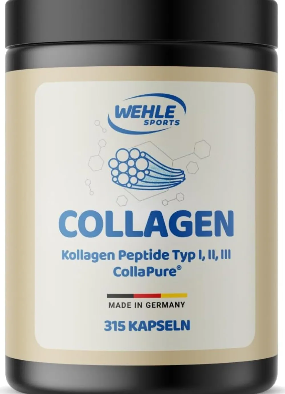 Kollagen Kapseln 4550mg pro Tagesdosis reine Collagen Hydrolisat Peptide von>WEHLE SPORTS