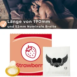 Kondome mit Geschmack Erdbeere -|LOVELYNESS Hot
