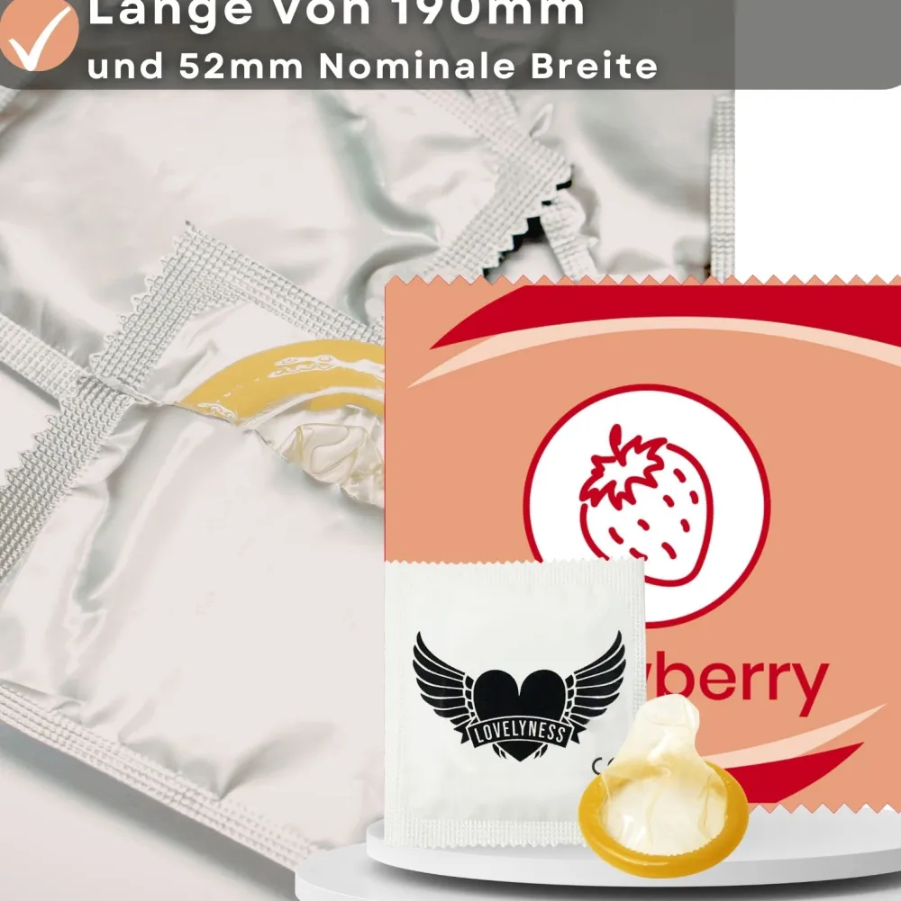 Kondome mit Geschmack Erdbeere -|LOVELYNESS Hot