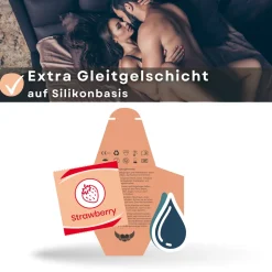Kondome mit Geschmack Erdbeere -|LOVELYNESS Hot