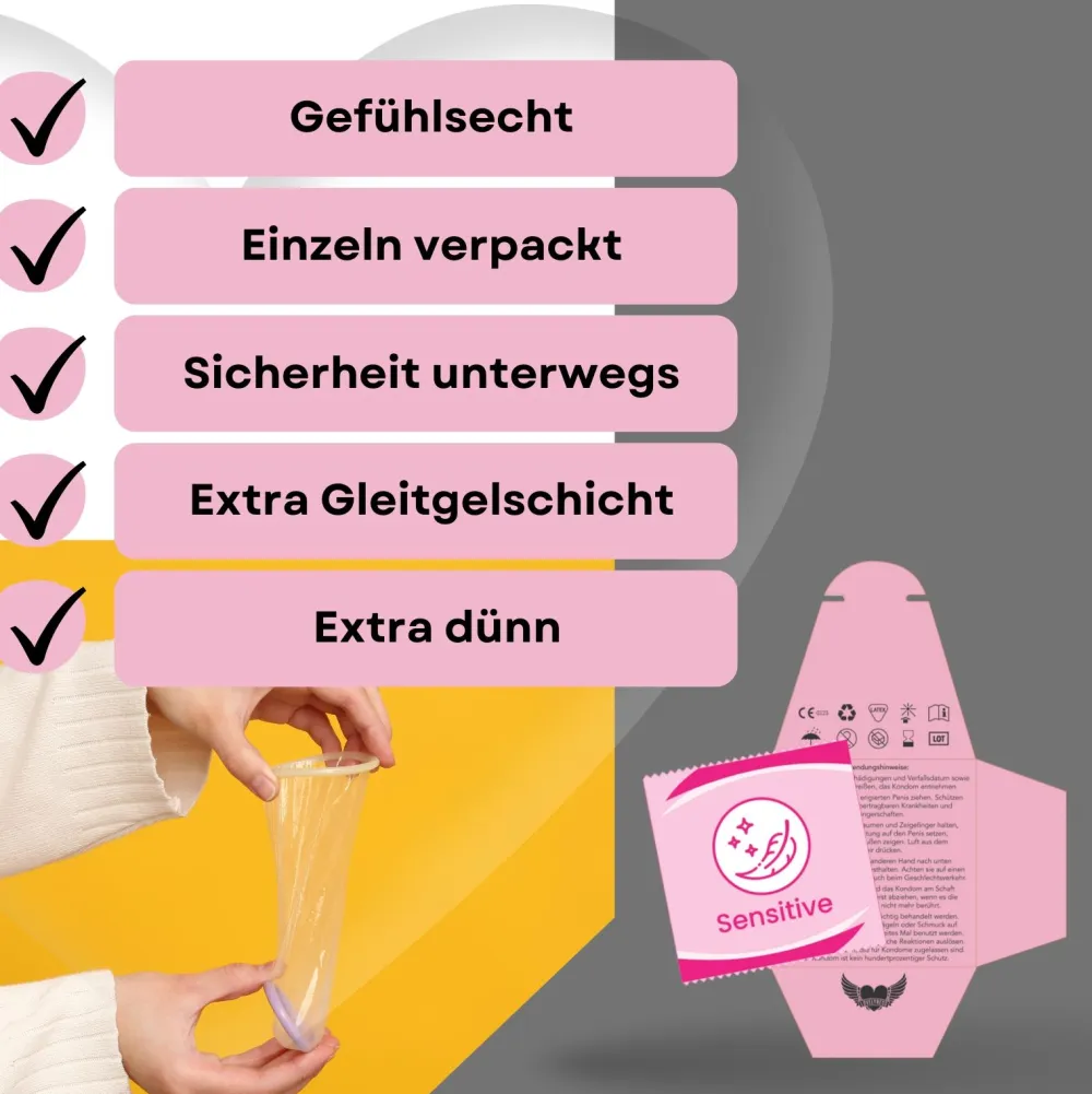 Kondome Sensitiv Gefühlsecht extra Dünn ->LOVELYNESS New