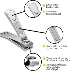 Nagelknipser Groß - Edelstahl Fingernägel Fußnägel Nagelzwicker><noscript><img width=