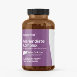 kraftreich® LEBER KOMPLEX mit Mariendistel, Artischocke, Löwenzahn & Cholin - 240 Kapseln| Hot