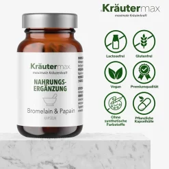 Kräutermax Bromelain und Papain Kapseln| Clearance