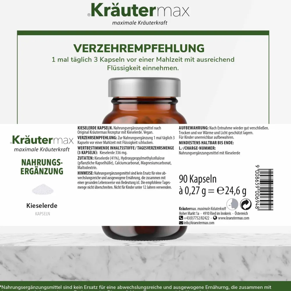 Kieselerde 336 mg Kapseln|Kräutermax Sale