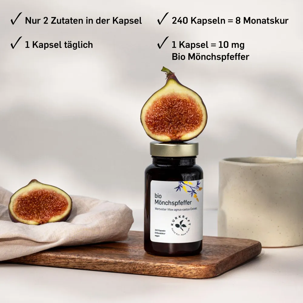 © Bio Mönchspfeffer – 10 mg Vitex-agnus-castus-Extrakt – 240 Kapseln – 8 Monate>KURKRAFT Discount