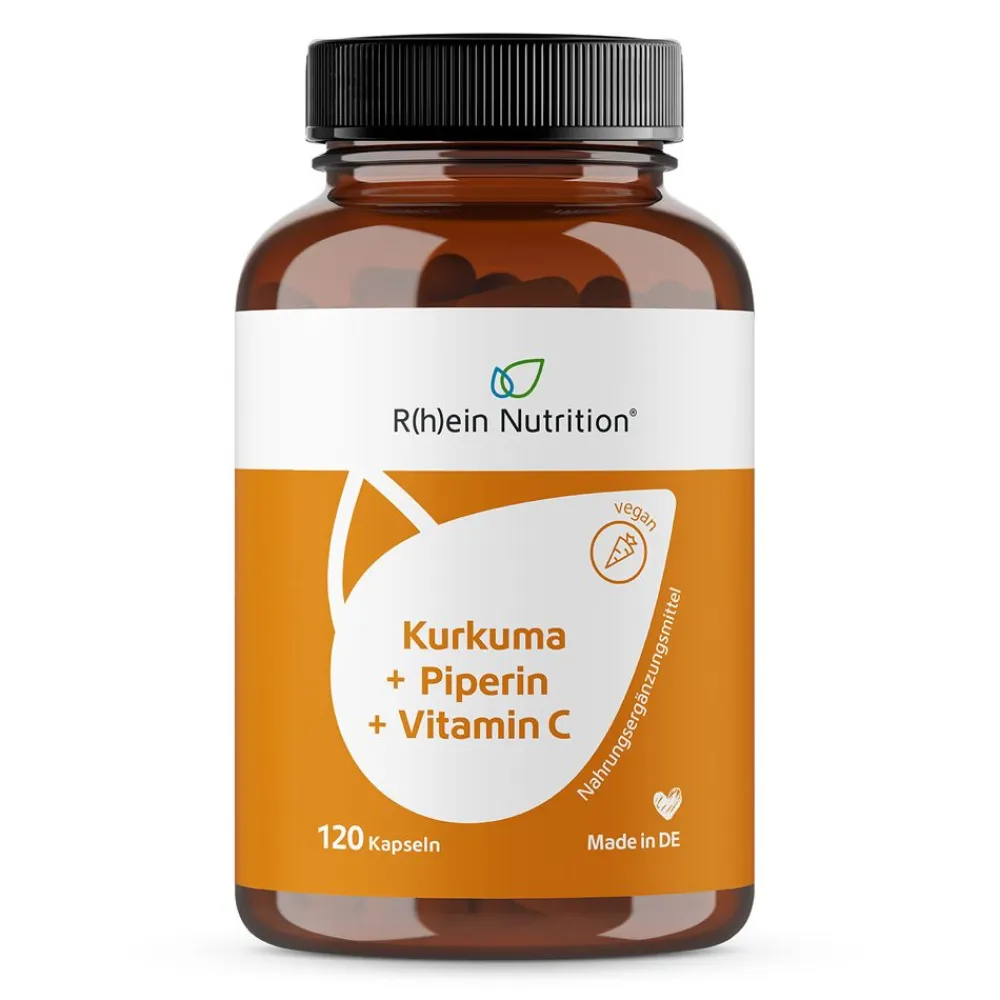Kurkuma 95% Curcumin + Piperin + Vitamin C vegan R(h)ein Nutrition| Best