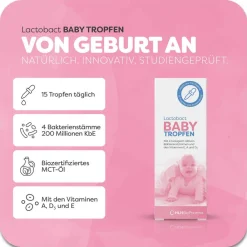 Lactobact BABY TROPFEN - Biologisch aktive Bakterien für die Darmflora ab dem Tag der Geburt| Best