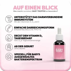 Lactobact BABY TROPFEN - Biologisch aktive Bakterien für die Darmflora ab dem Tag der Geburt| Best