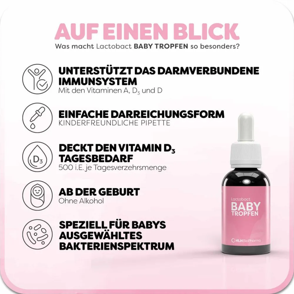 Lactobact BABY TROPFEN - Biologisch aktive Bakterien für die Darmflora ab dem Tag der Geburt| Best