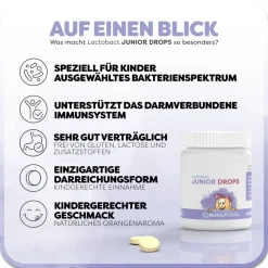 Lactobact JUNIOR DROPS, Darmaufbau für Kinder ab 3 Jahren><noscript><img width=