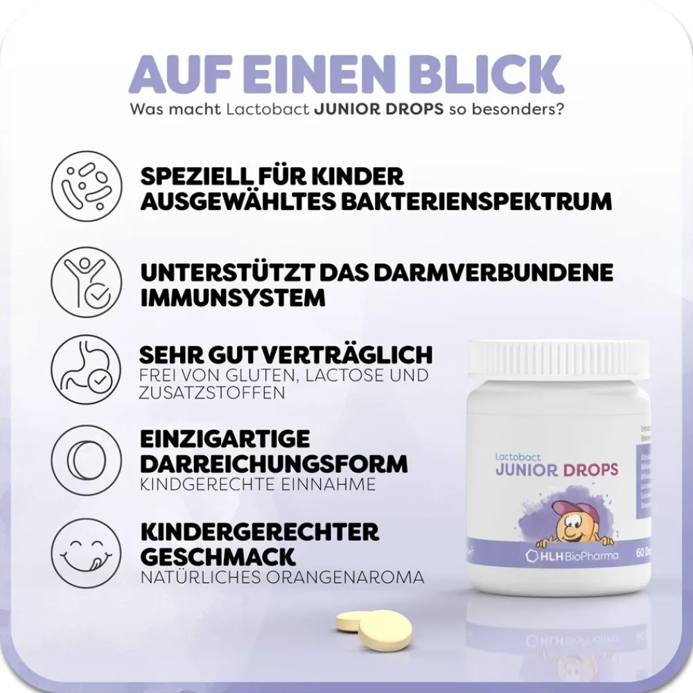 Lactobact JUNIOR DROPS, Darmaufbau für Kinder ab 3 Jahren> Outlet