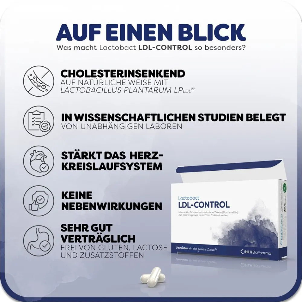 Lactobact LDL-CONTROL - Natürliche Hilfe bei erhöhten Cholesterinwerten| Sale
