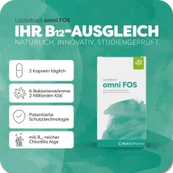 Lactobact omni FOS - Probiotikum mit Vitamin B12 aus der Mikroalge Chlorella vulgaris für mehr Energie und Ausgeglichenheit*| Outlet