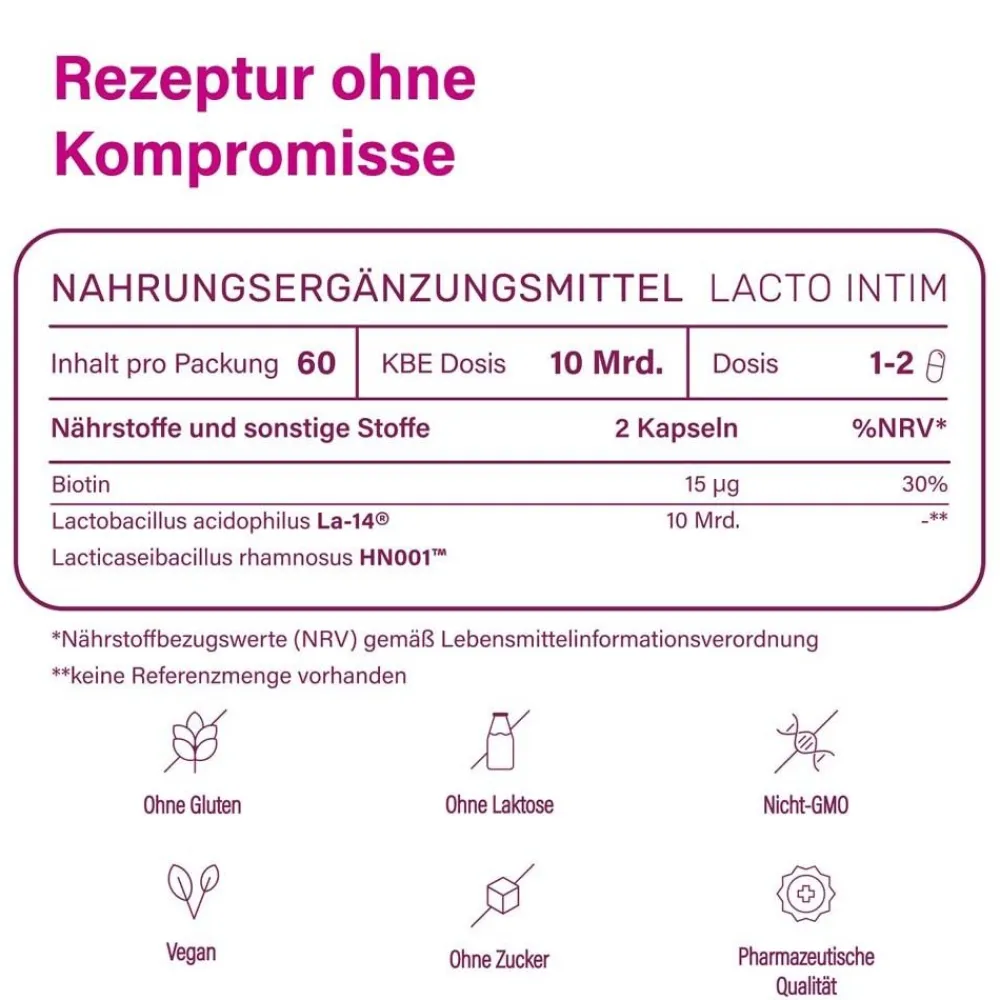 Lacto Intim 60 – Probiotische Kapseln mit Milchsäurebakterien| Online