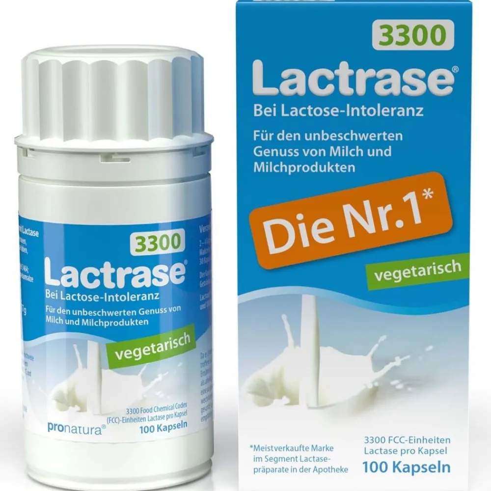 ® 3,300 - Laktase Kapseln bei Laktoseintoleranz (vegetarisch)|Lactrase Discount