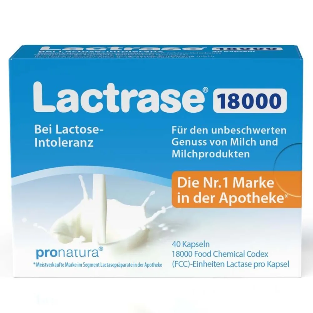 ® 18,000 - Laktase Kapseln bei Laktoseintoleranz, hochdosiert>Lactrase Online
