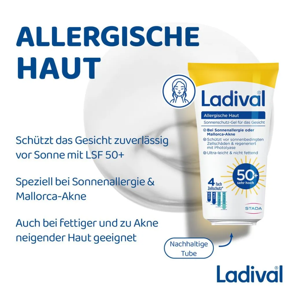 ® Allergische Haut Sonnenschutz-Gel Gesicht LSF 50+|Ladival Hot