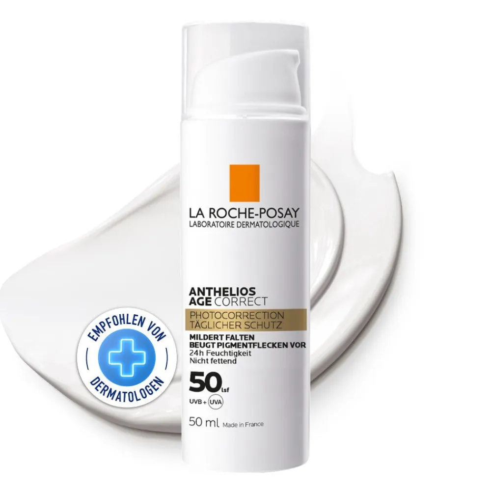 Anthelios Age Correct LSF 50: Feuchtigkeitsspendende Tagescreme mit Lichtschutz zur Vorbeugung lichtbedingter Hautalterung>La Roche Posay Online