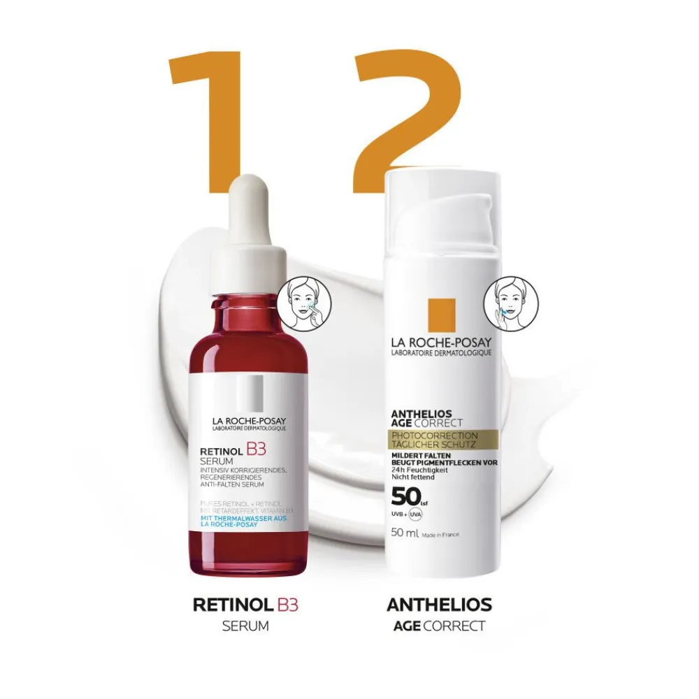 Anthelios Age Correct LSF 50: Feuchtigkeitsspendende Tagescreme mit Lichtschutz zur Vorbeugung lichtbedingter Hautalterung>La Roche Posay Online