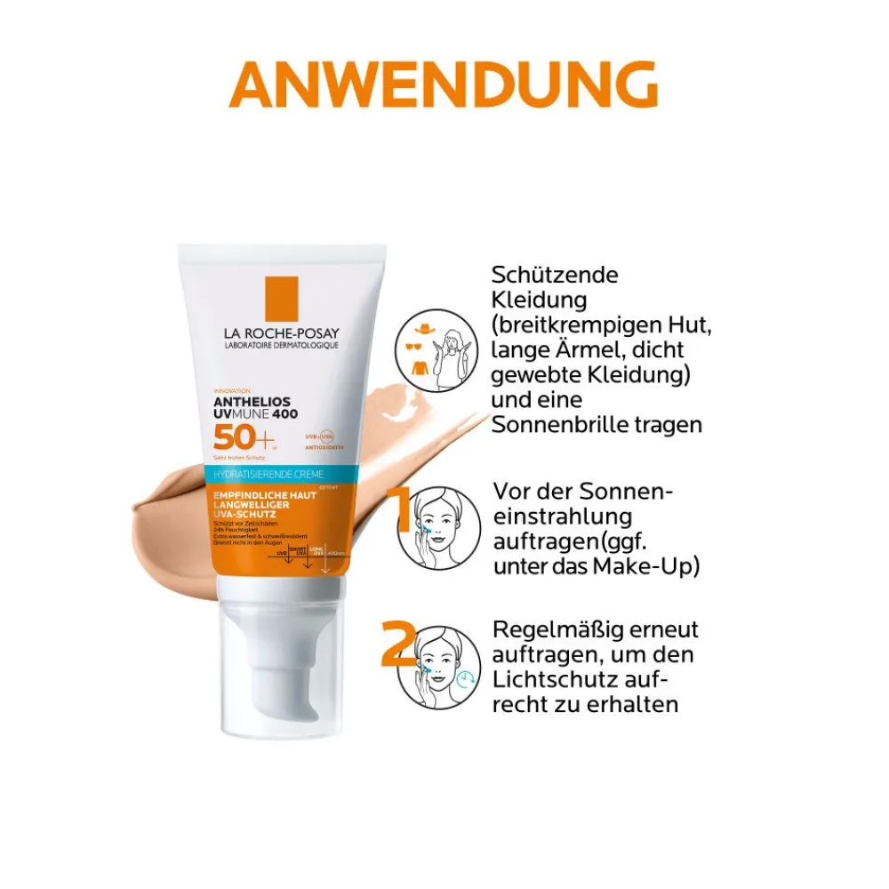 Anthelios Hydratisierende Getönte BB-Creme UVMune 400 LSF 50+: Getönte Sonnencreme für empfindliche und trockene Gesichtshaut>La Roche Posay Online
