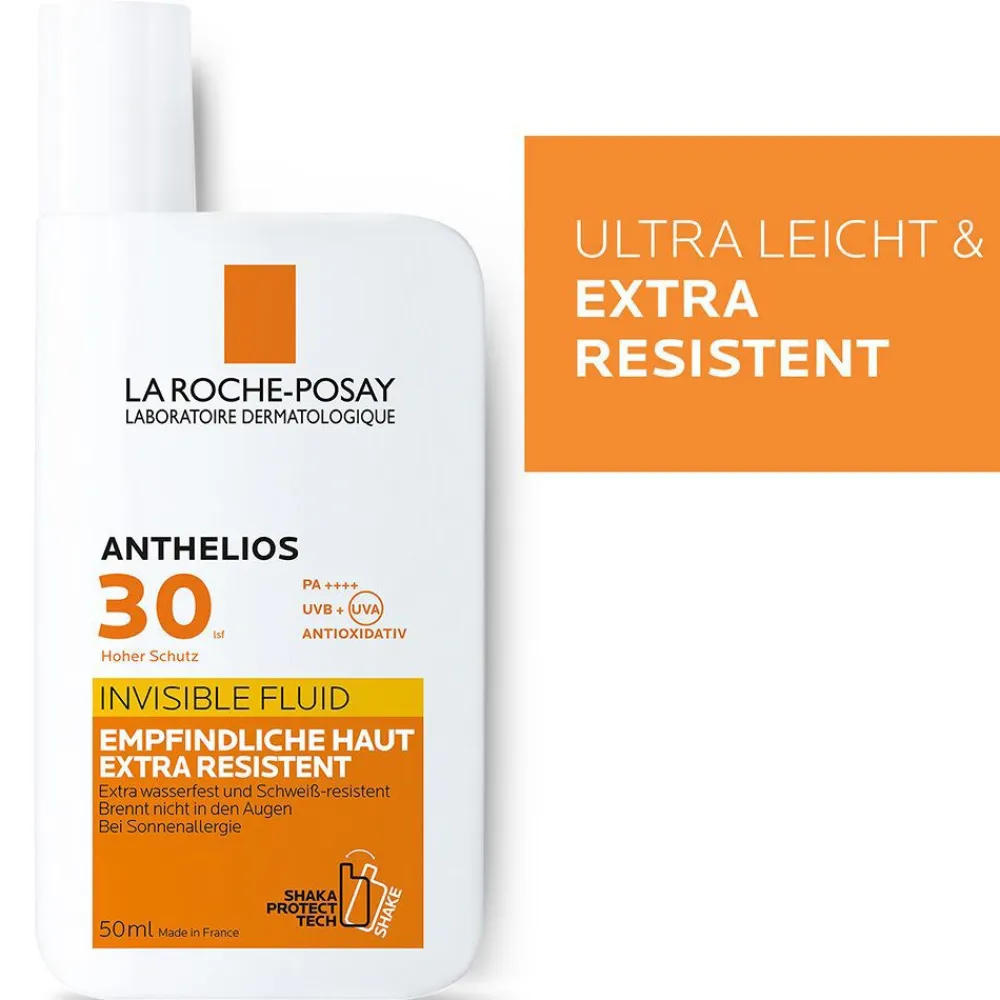 Anthelios Invisible Fluid LSF 30 Sonnencreme für das Gesicht Sonnenschutz bei zu Sonnenallergie neigende Haut|La Roche Posay Best