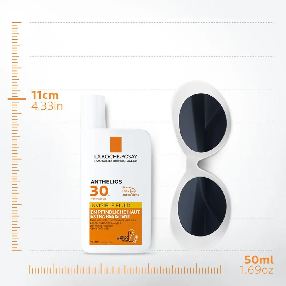 Anthelios Invisible Fluid LSF 30 Sonnencreme für das Gesicht Sonnenschutz bei zu Sonnenallergie neigende Haut|La Roche Posay Best