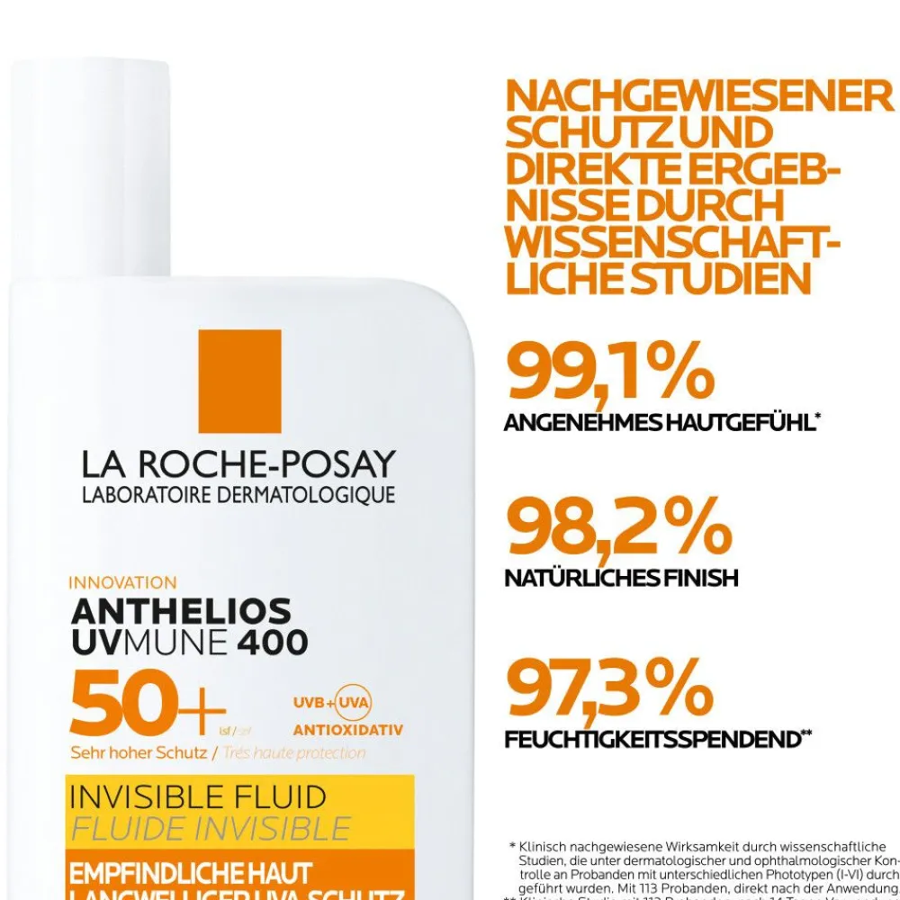 Anthelios Invisible Fluid UVMune 400 LSF 50+: Sonnencreme für das Gesicht für zu Sonnenallergie neigende und empfindliche Haut>La Roche Posay Outlet