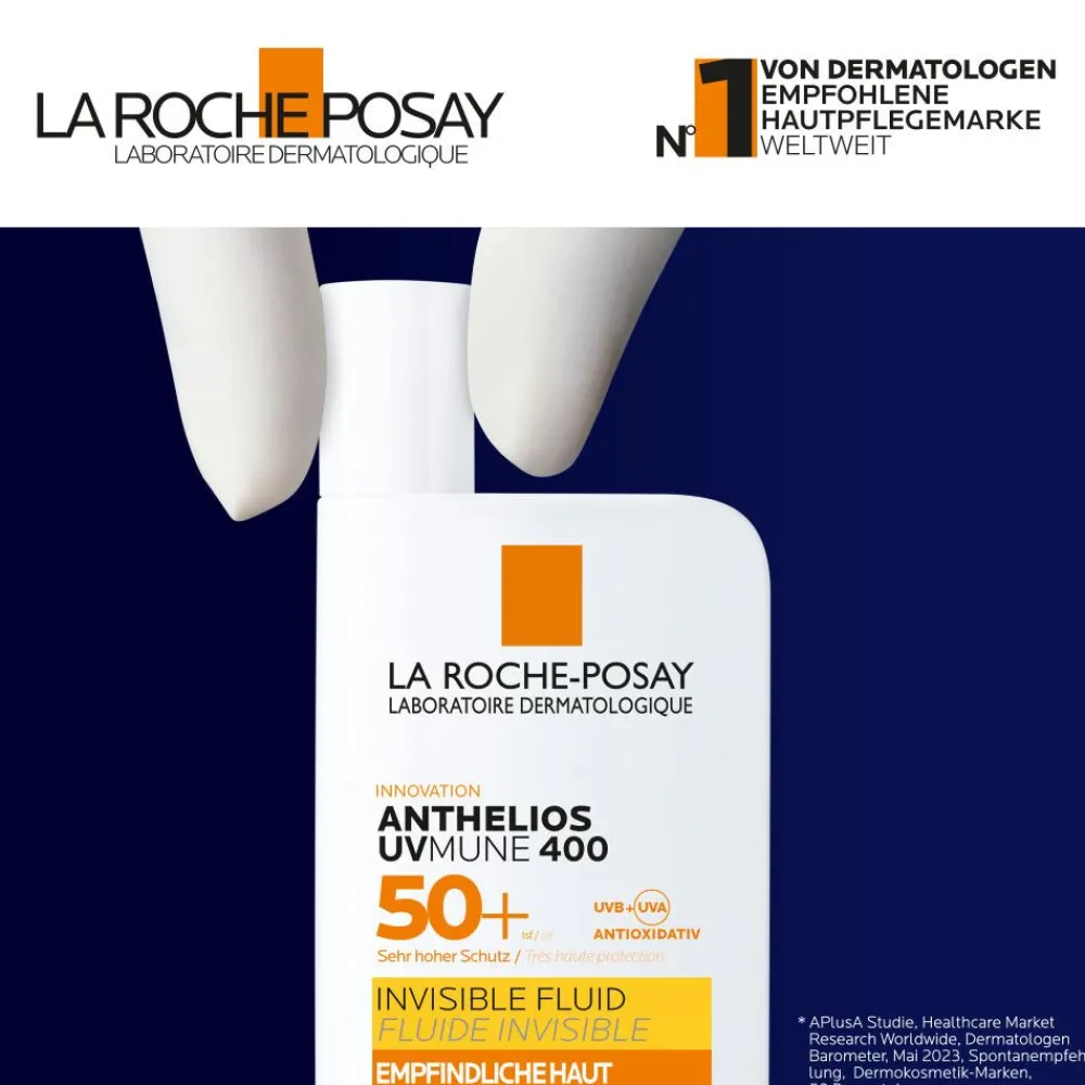 Anthelios Invisible Fluid UVMune 400 LSF 50+: Sonnencreme für das Gesicht für zu Sonnenallergie neigende und empfindliche Haut>La Roche Posay Outlet