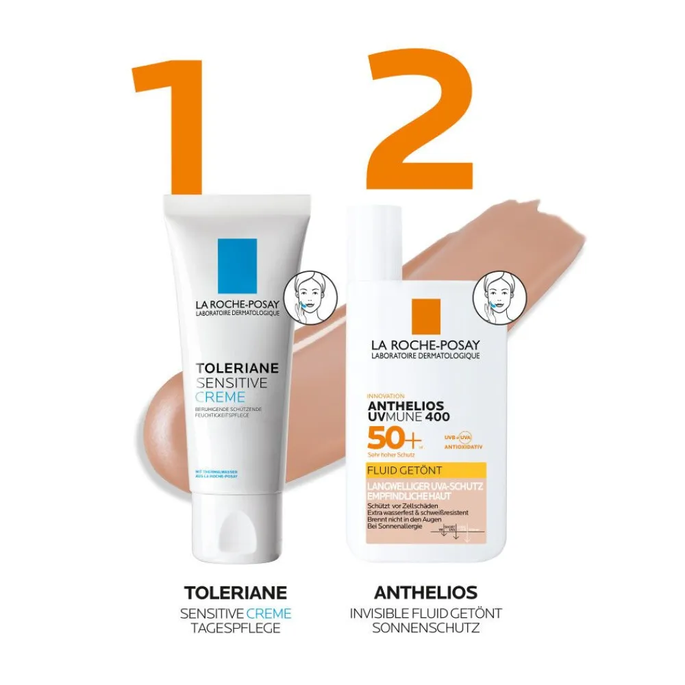 Anthelios Invisible Fluid Getönt UVMune 400 LSF 50+: Getönte Sonnencreme für empfindliche und zu Sonnenallergie neigende Gesichtshaut|La Roche Posay Sale