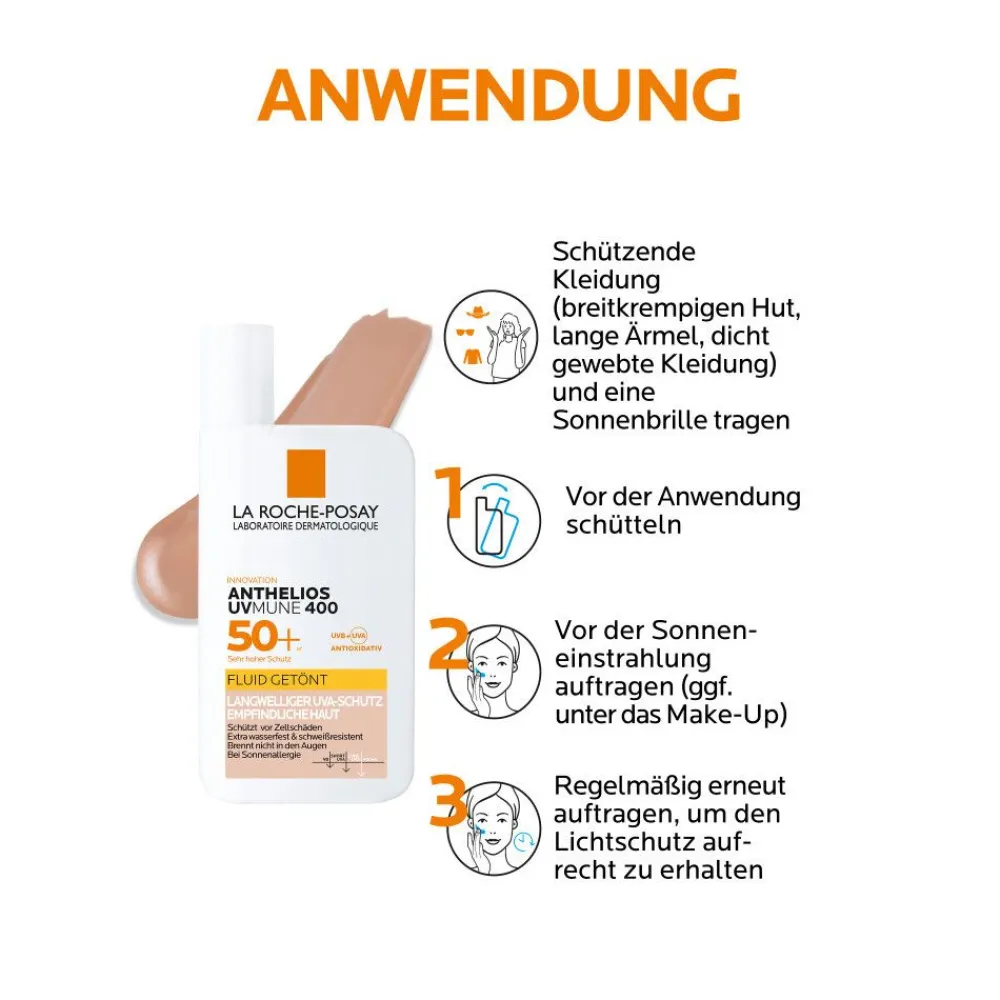 Anthelios Invisible Fluid Getönt UVMune 400 LSF 50+: Getönte Sonnencreme für empfindliche und zu Sonnenallergie neigende Gesichtshaut|La Roche Posay Sale