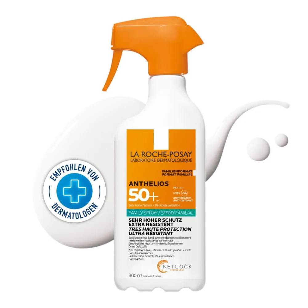 Anthelios Invisible Family Spray LSF 50+: Wasserfestes Sonnenspray ohne Dufstoffe für Kinder und Erwachsene|La Roche Posay