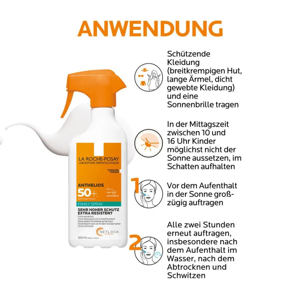 Anthelios Invisible Family Spray LSF 50+: Wasserfestes Sonnenspray ohne Dufstoffe für Kinder und Erwachsene|La Roche Posay