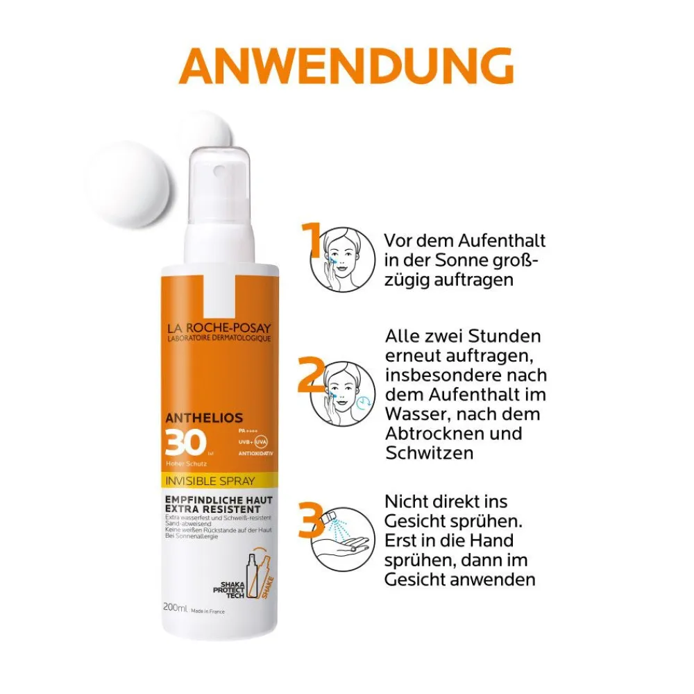 Anthelios Invisible Spray LSF 30 Sonnenspray Sonnenschutz bei zu Sonnenallergie neigende Haut>La Roche Posay New